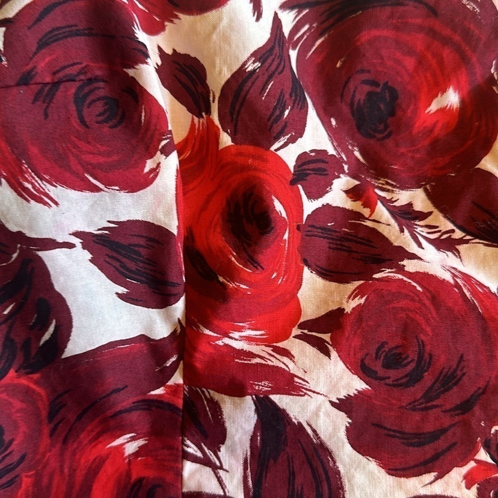 Trina Turk Los Angeles sleeveless red burgundy floral top adjustable straps - Picture 10 of 11